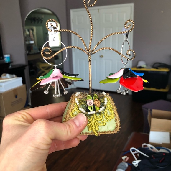 Multicolor Flower Earrings - Picture 3 of 3